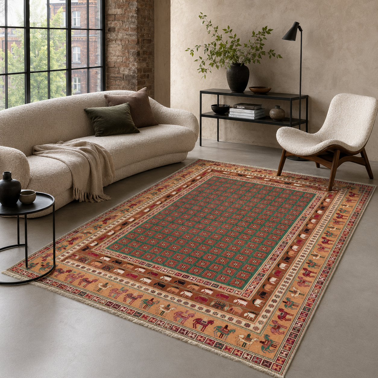 RW7129 washable chenille rug texture and pattern detail