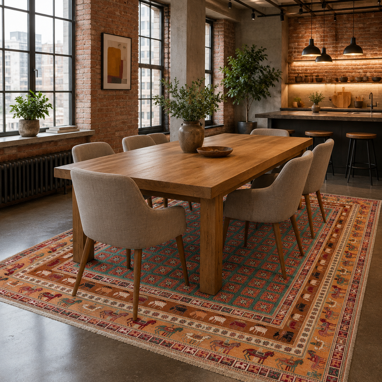 RW7129 washable chenille rug texture and pattern detail