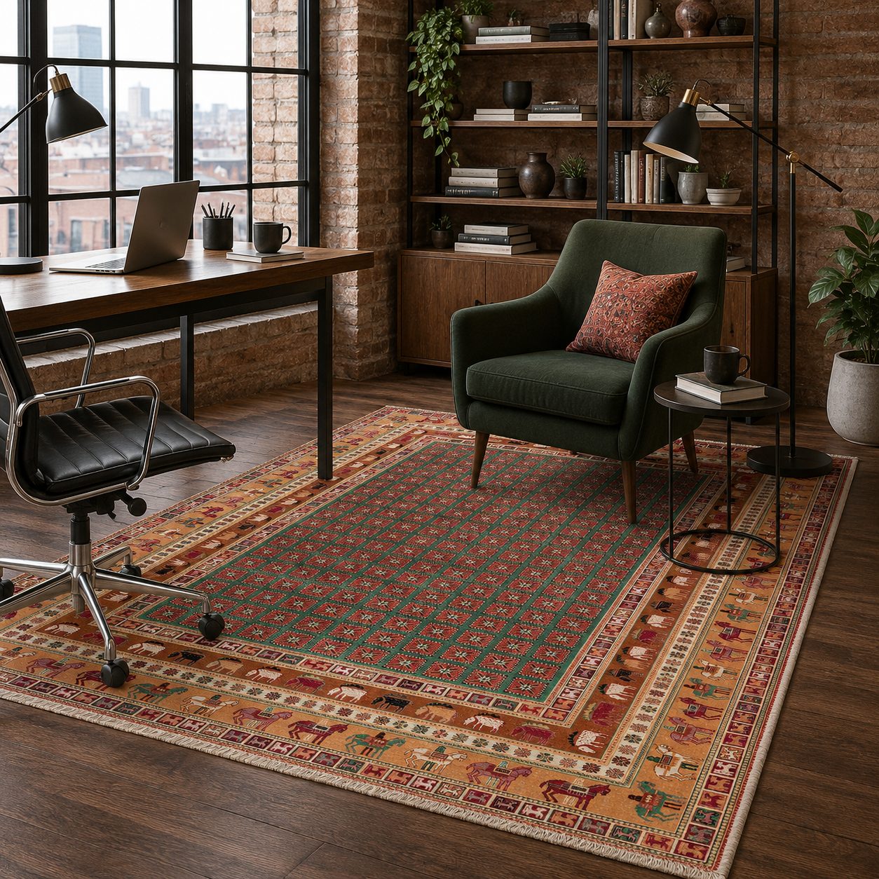RW7129 washable chenille rug texture and pattern detail