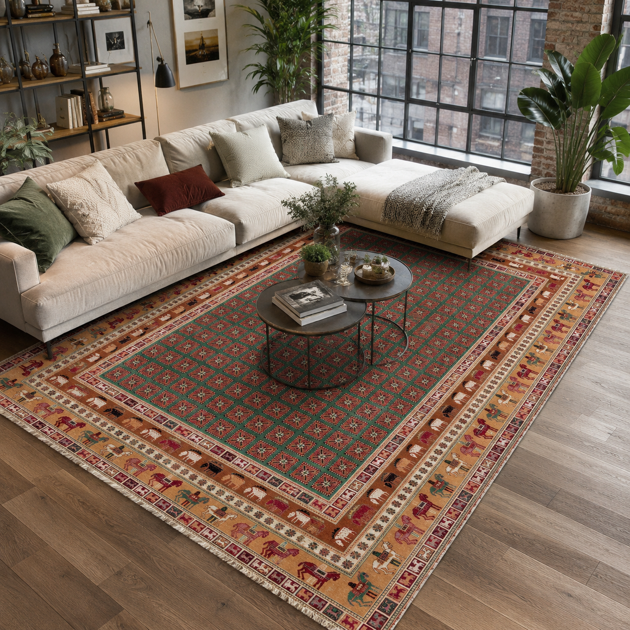RW7129 washable chenille rug texture and pattern detail