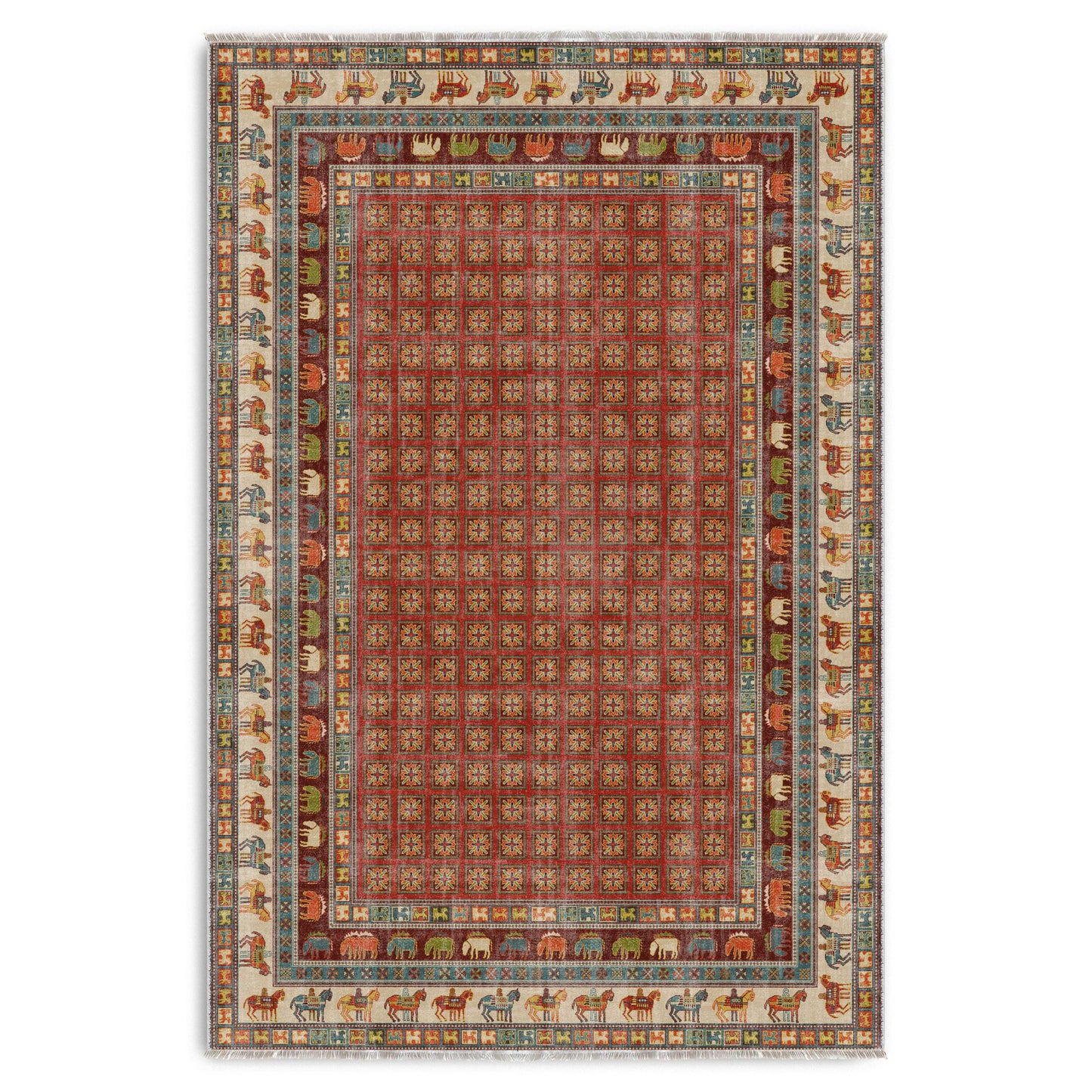 RW7130 washable chenille area rug viewed from above