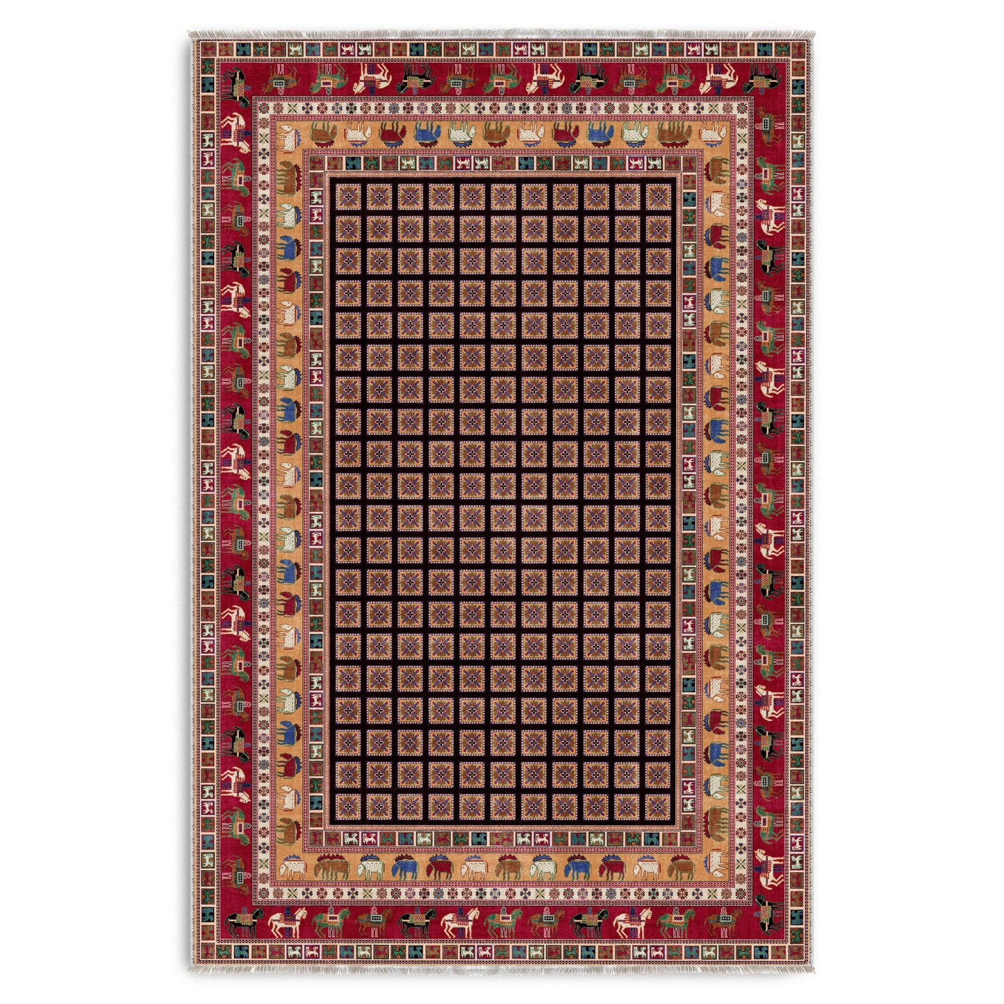 RW7131 washable chenille area rug viewed from above