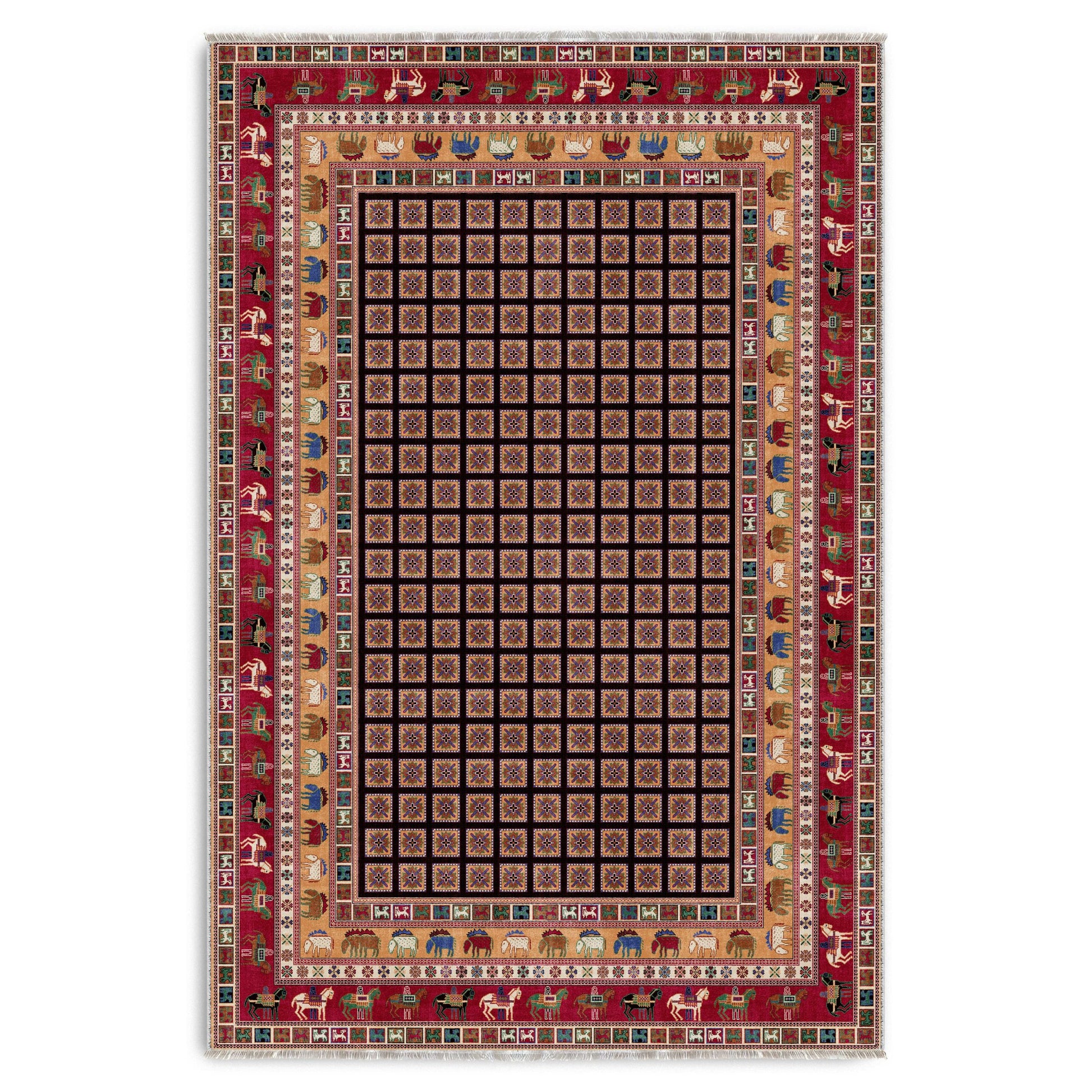 RW7131 washable chenille area rug viewed from above