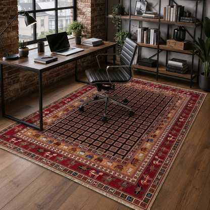RW7131 washable chenille rug texture and pattern detail