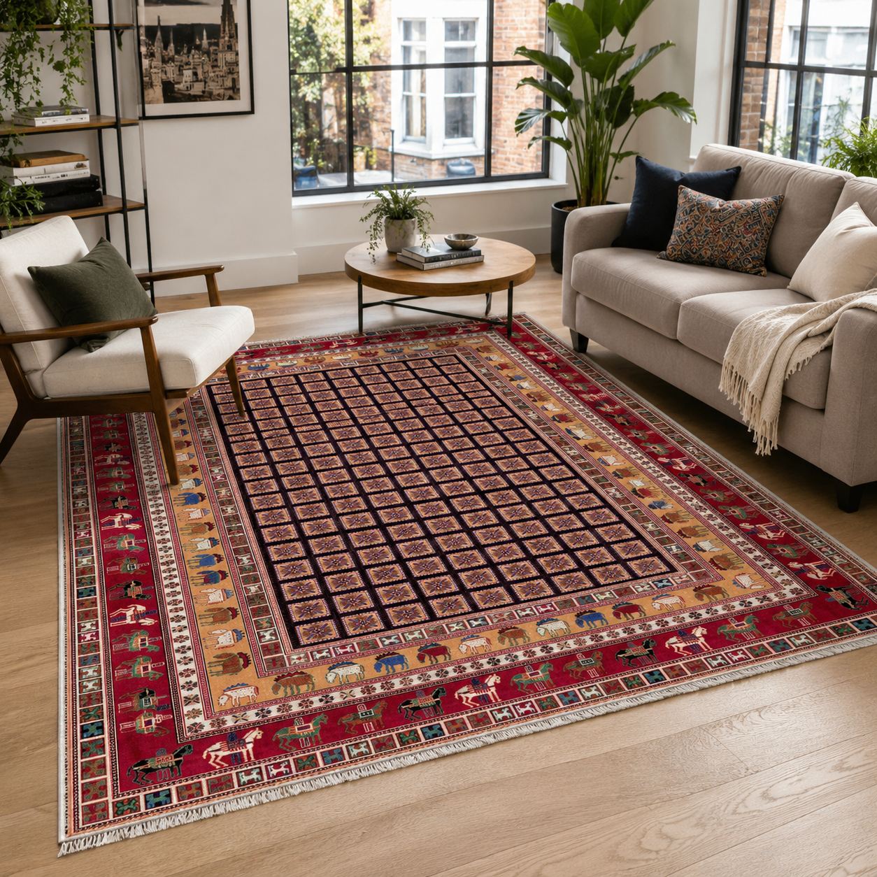 RW7131 washable chenille rug texture and pattern detail