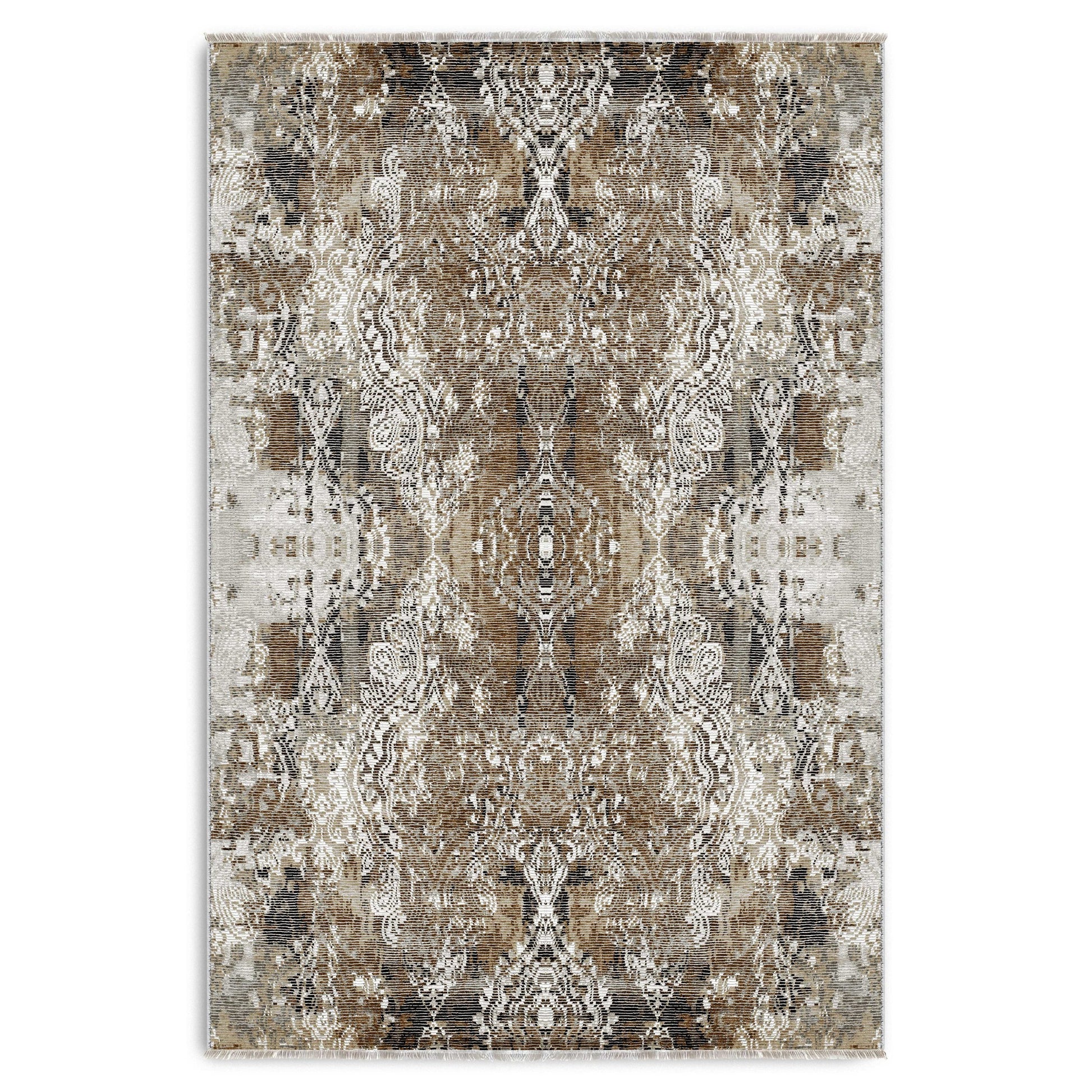 RW7132 washable chenille area rug viewed from above