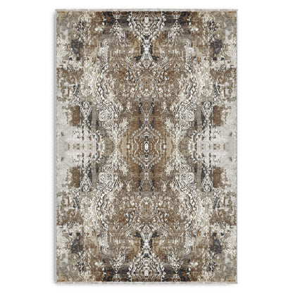 RW7132 washable chenille area rug viewed from above