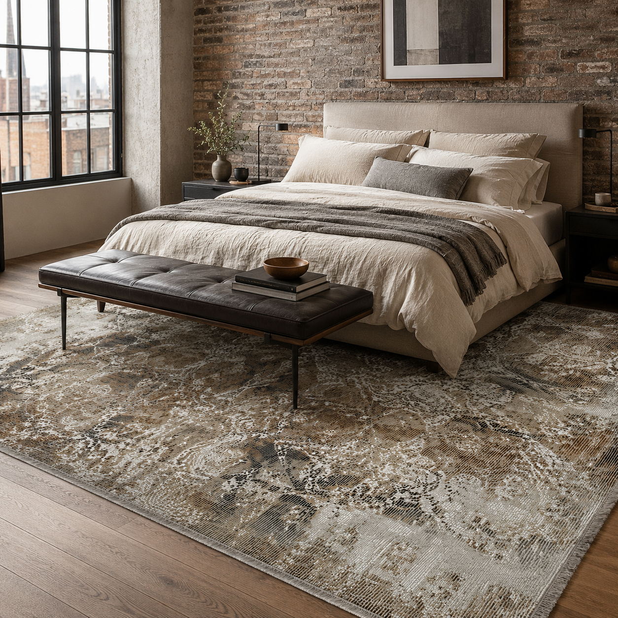 RW7132 washable chenille rug texture and pattern detail