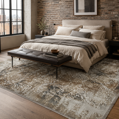 RW7132 washable chenille rug texture and pattern detail