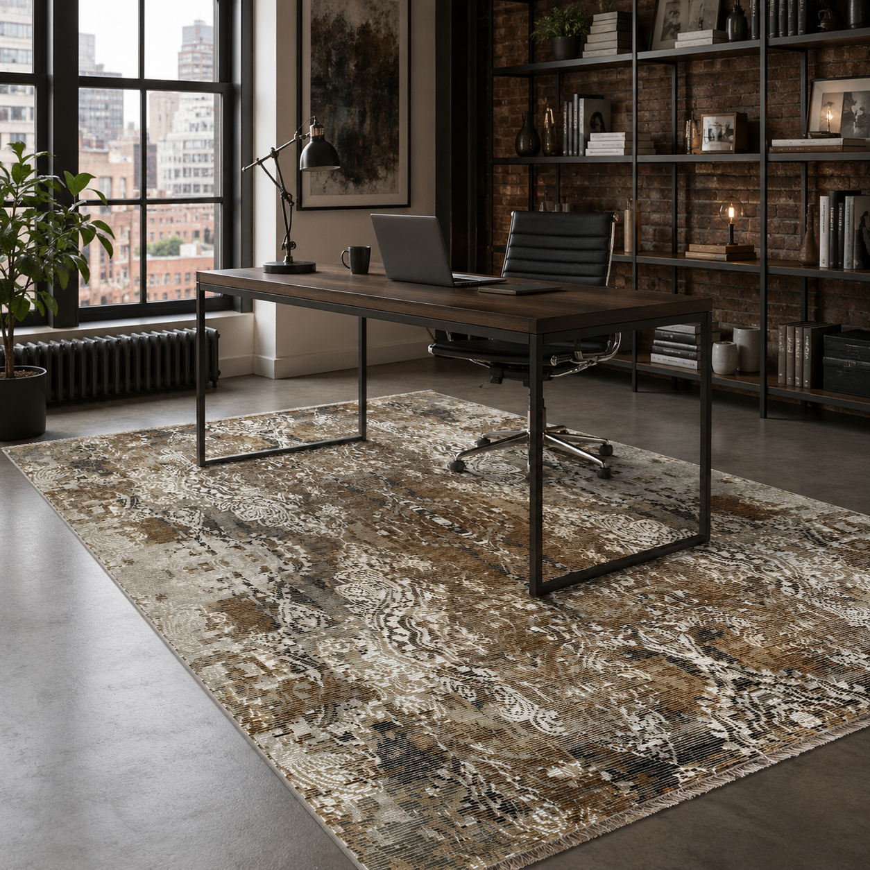 RW7132 washable chenille rug texture and pattern detail