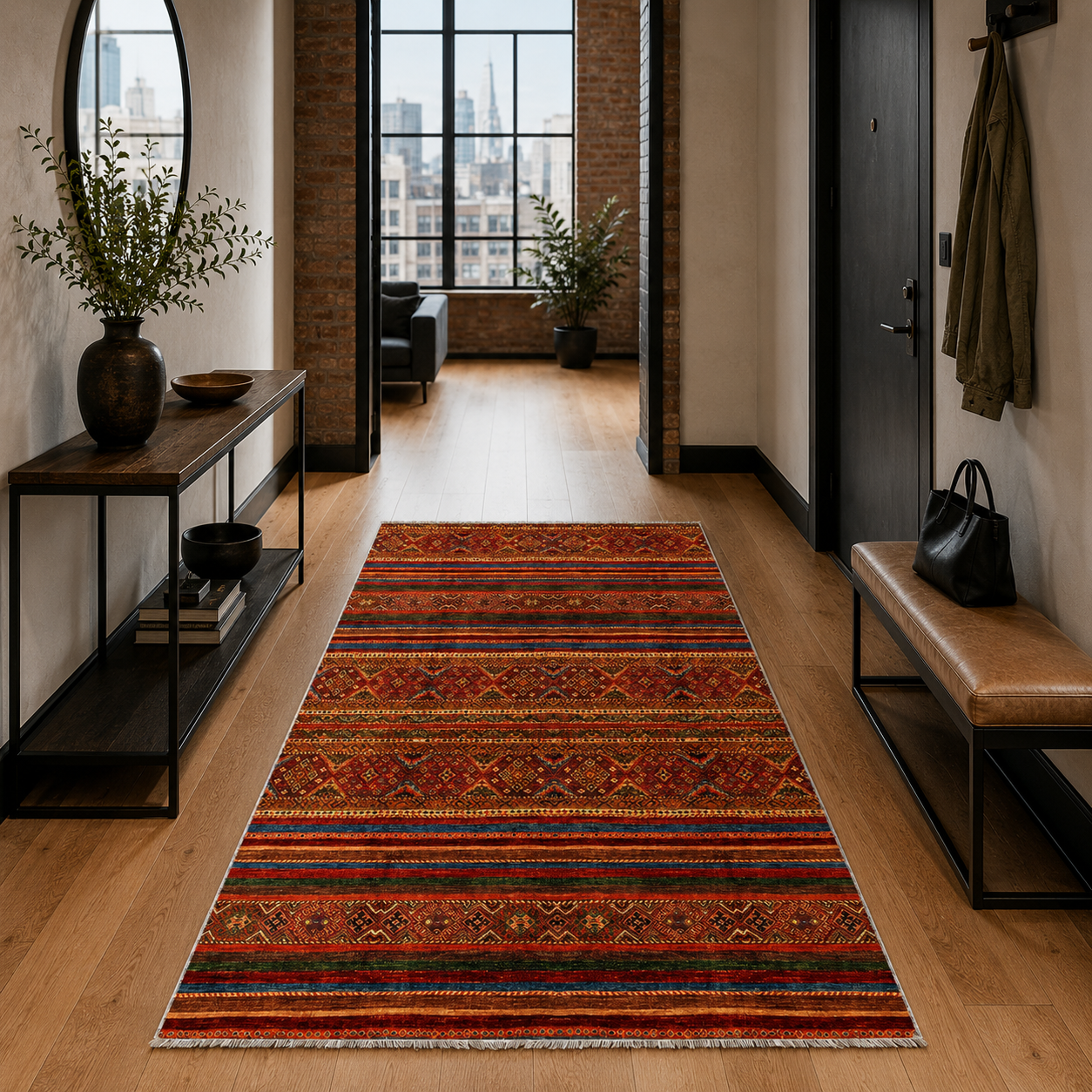 RW7133 washable chenille rug texture and pattern detail
