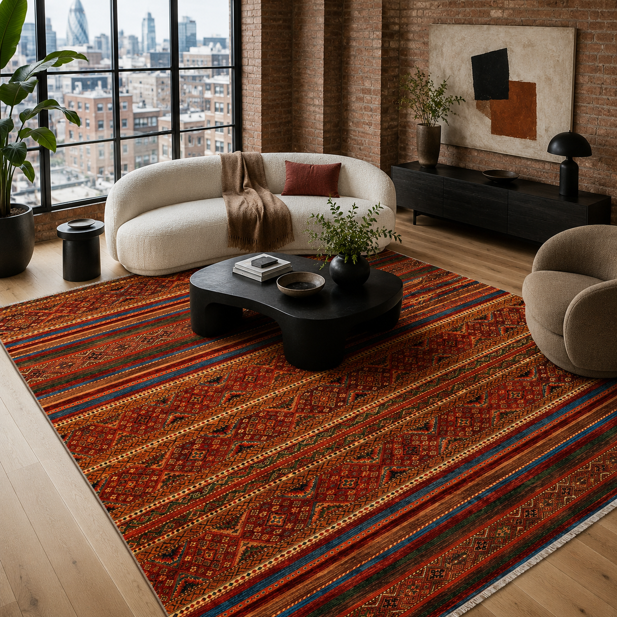 RW7133 washable chenille rug texture and pattern detail