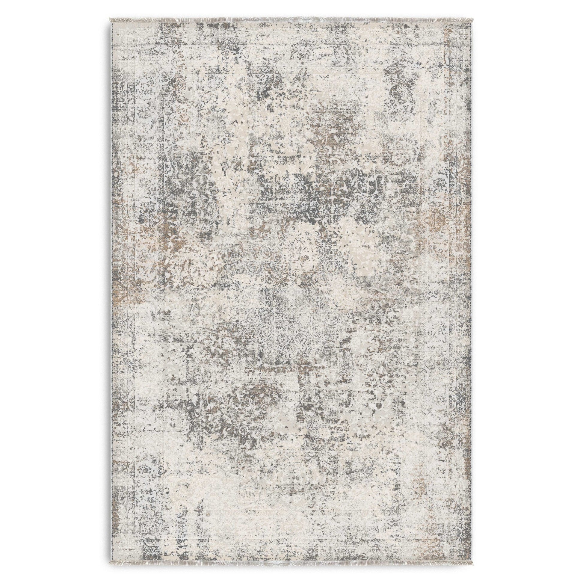 RW7134 washable chenille area rug viewed from above