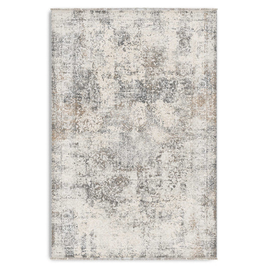 RW7134 washable chenille area rug viewed from above