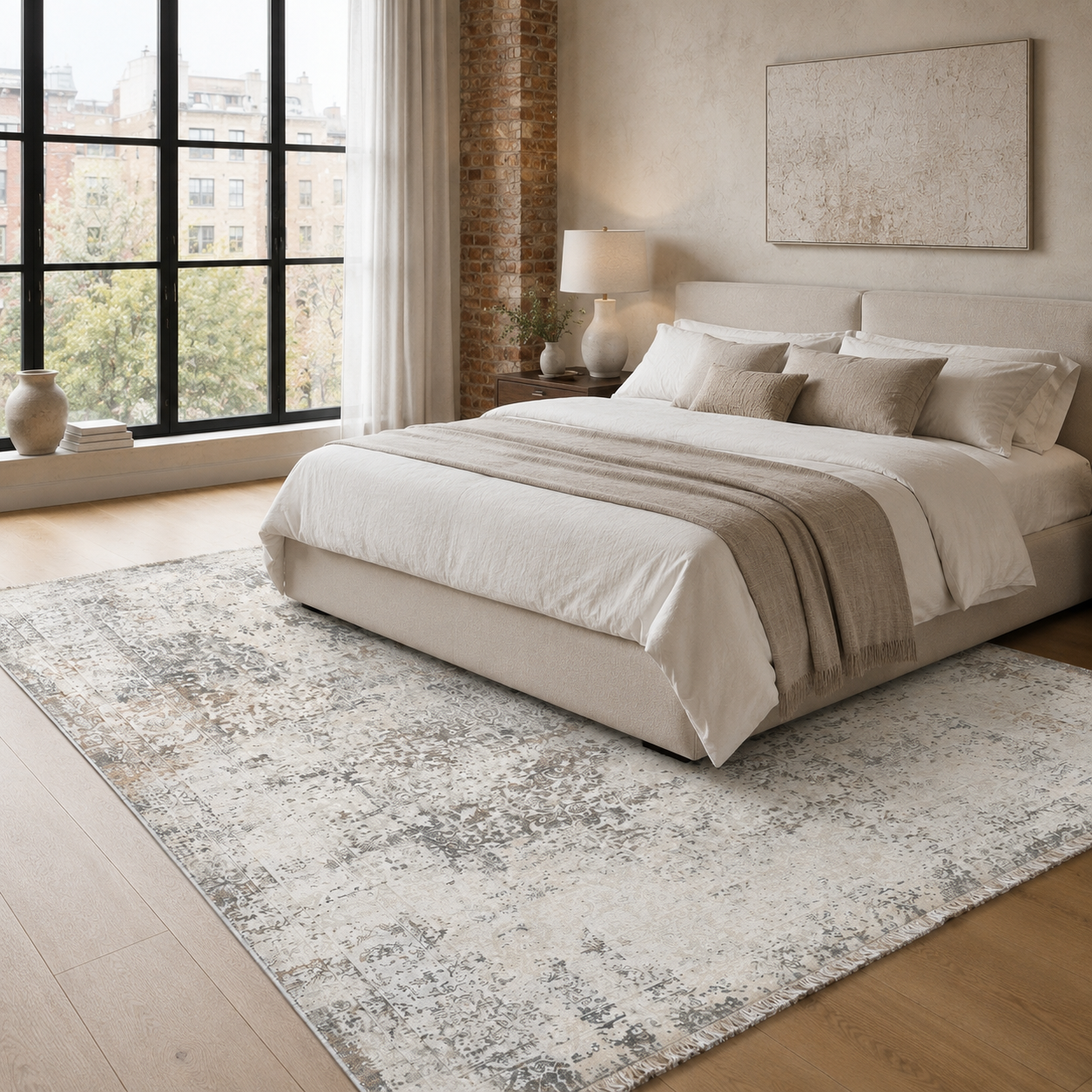 RW7134 washable chenille rug texture and pattern detail