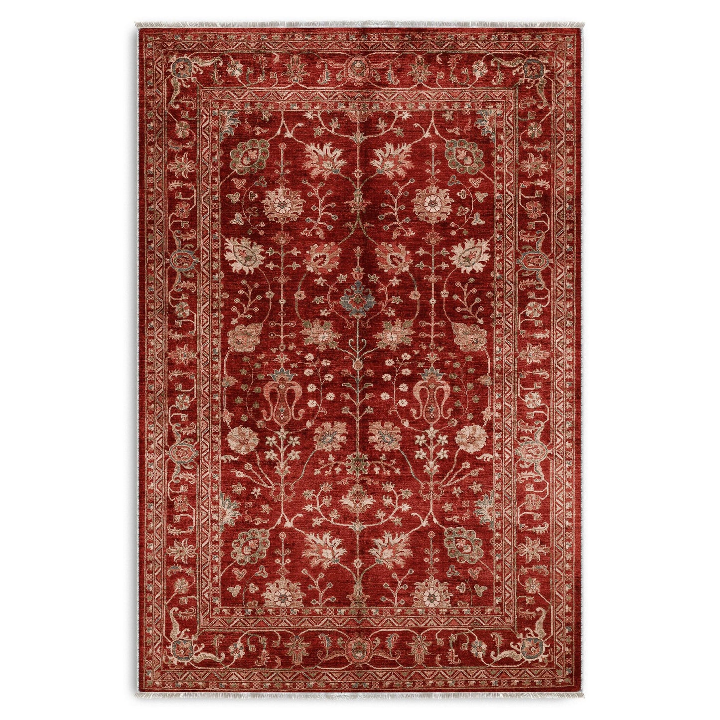 RW7135 washable chenille area rug viewed from above