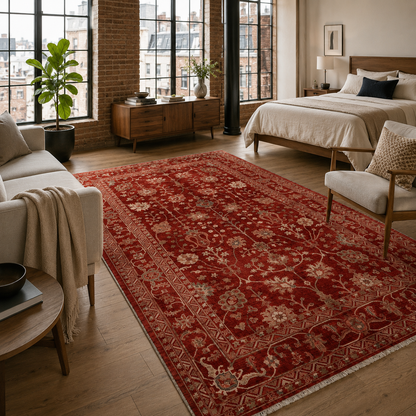 RW7135 washable chenille rug texture and pattern detail
