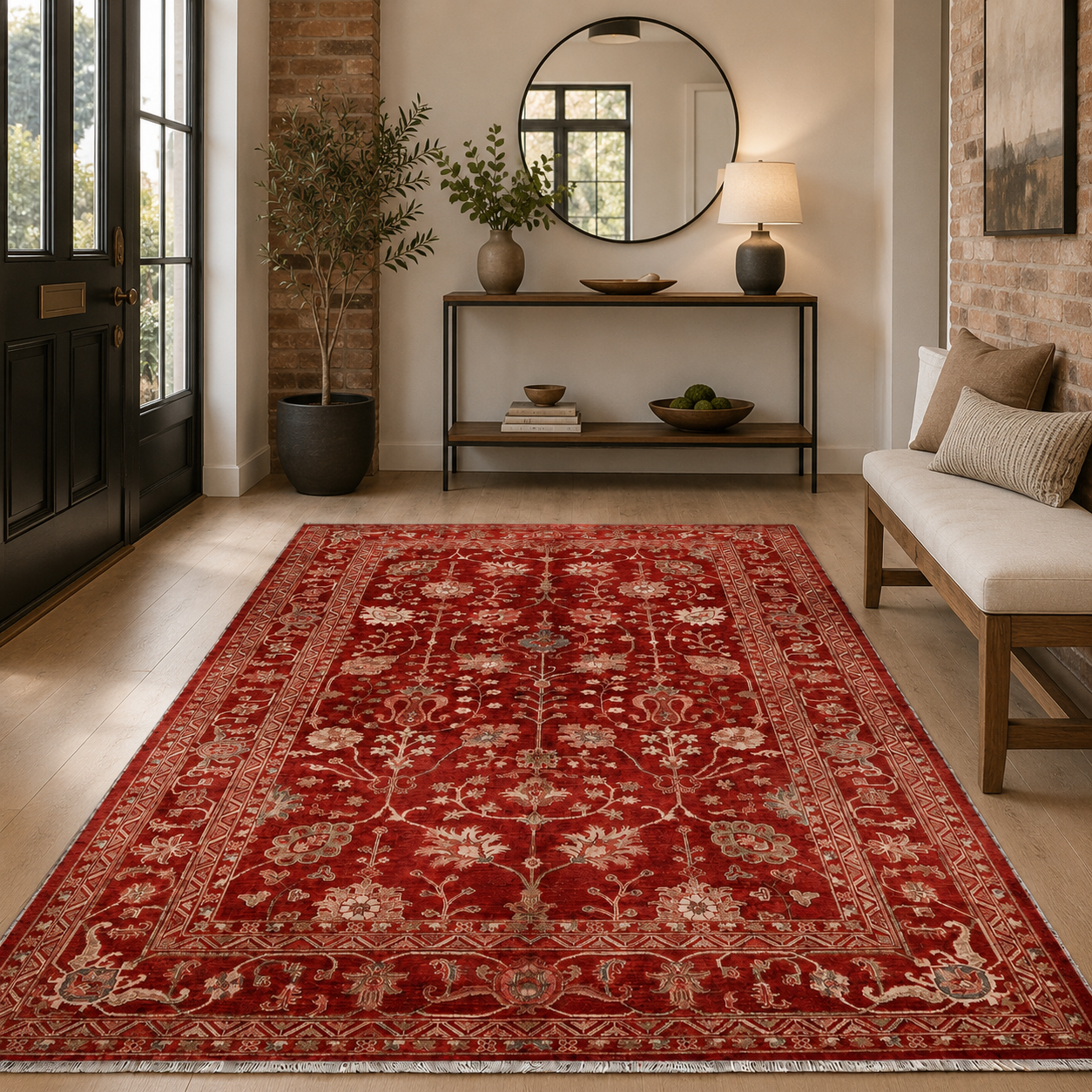RW7135 washable chenille rug texture and pattern detail