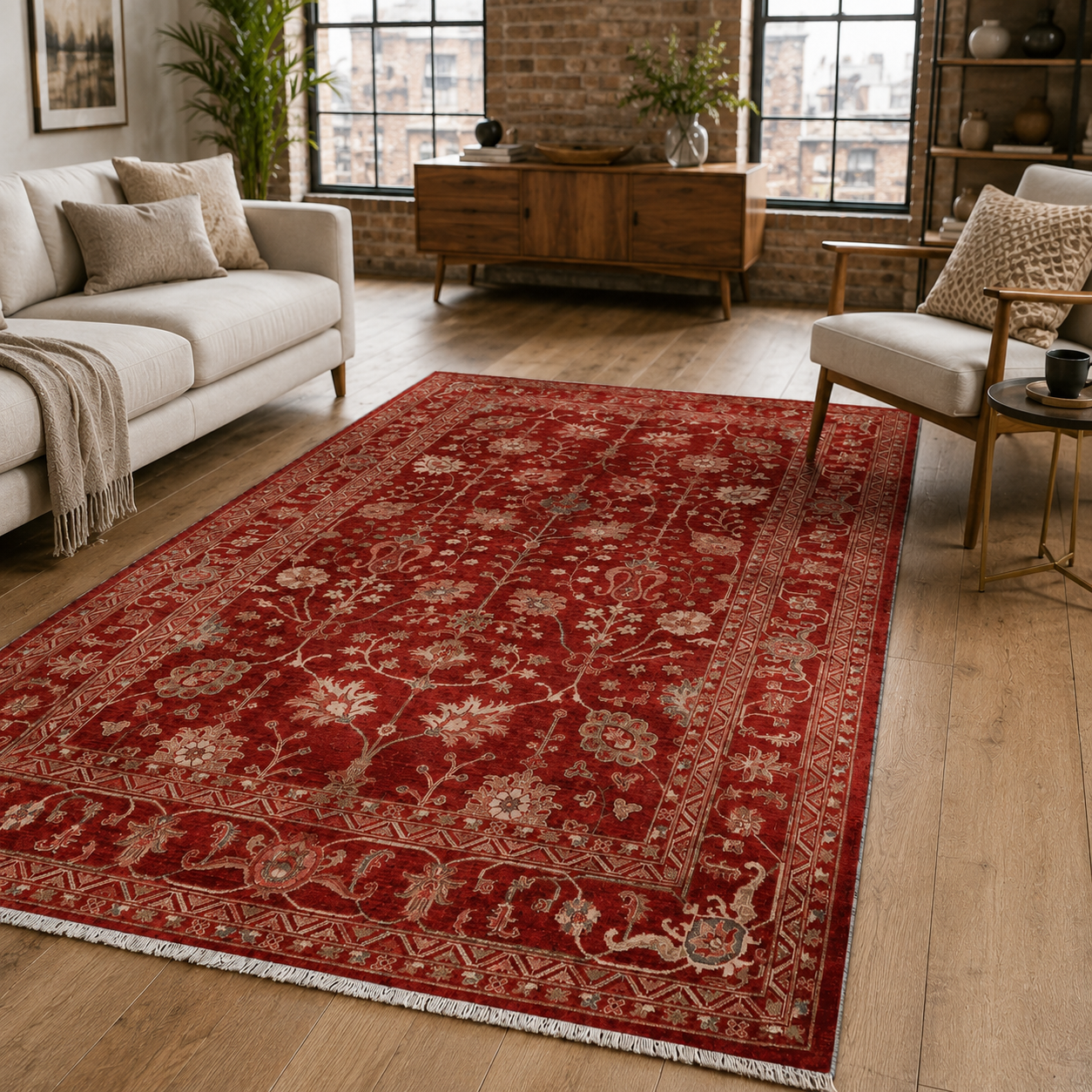 RW7135 washable chenille rug texture and pattern detail