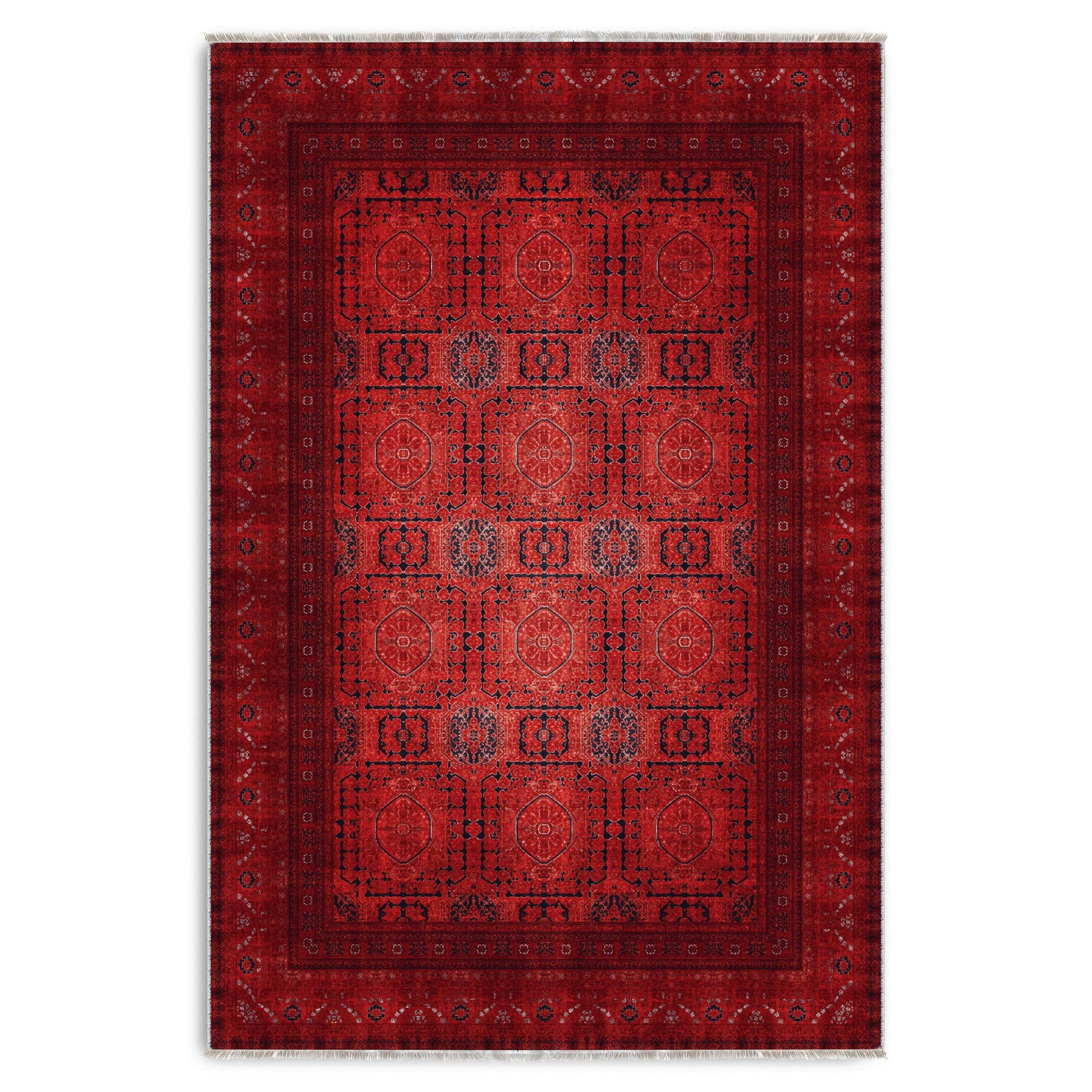RW7136 washable chenille area rug viewed from above