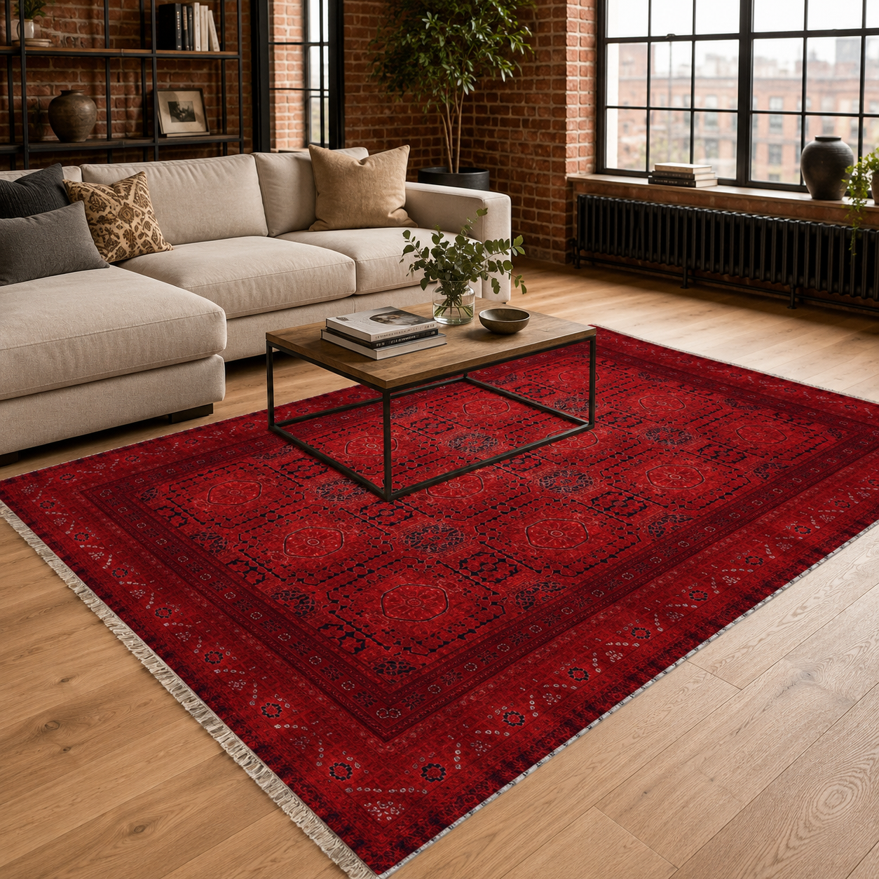 RW7137 washable chenille area rug