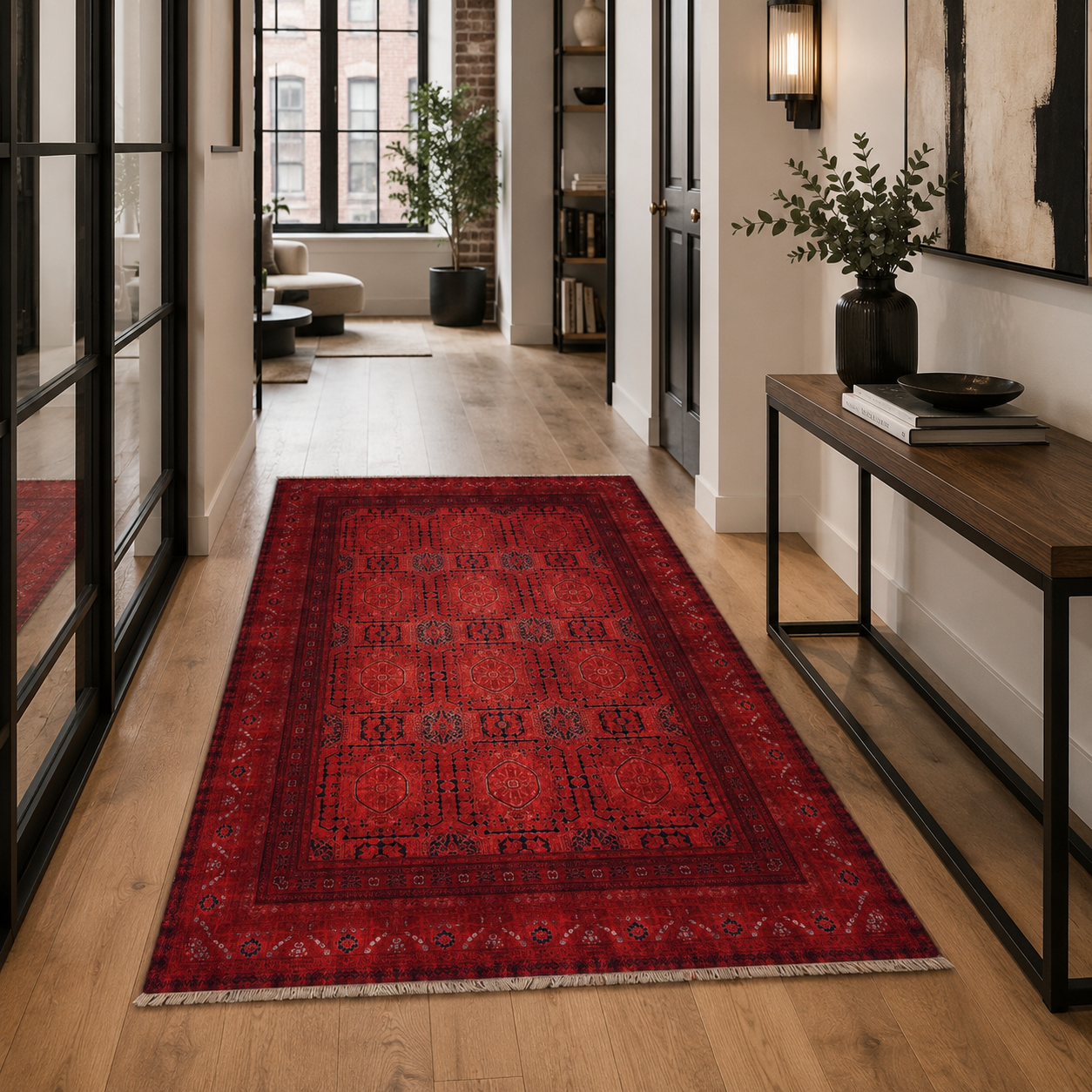 RW7137 washable chenille rug texture and pattern detail