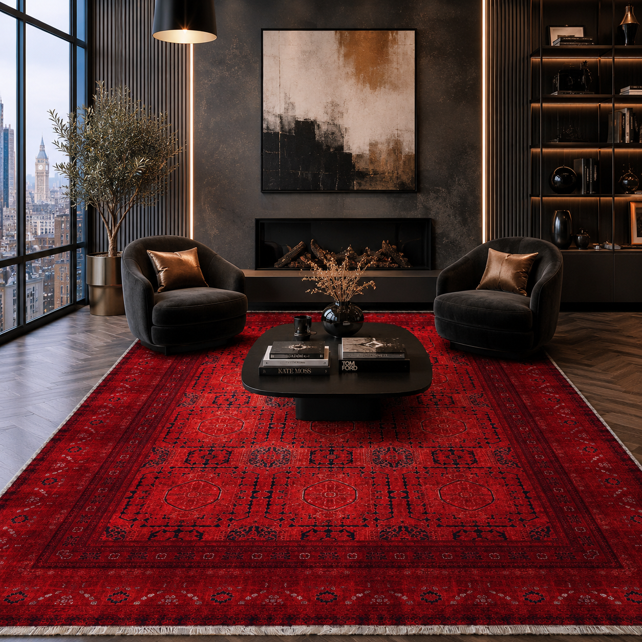 RW7137 washable chenille rug texture and pattern detail