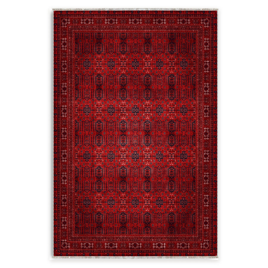 Lantern Heritage Crimson Red Washable Rug