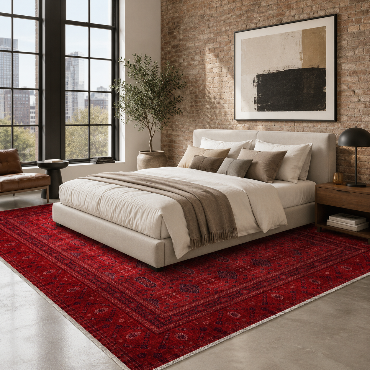 RW7138 washable chenille rug texture and pattern detail