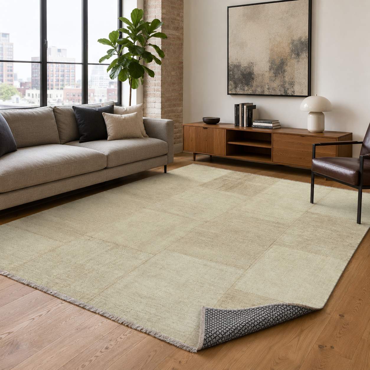 RW7139 washable chenille rug texture and pattern detail