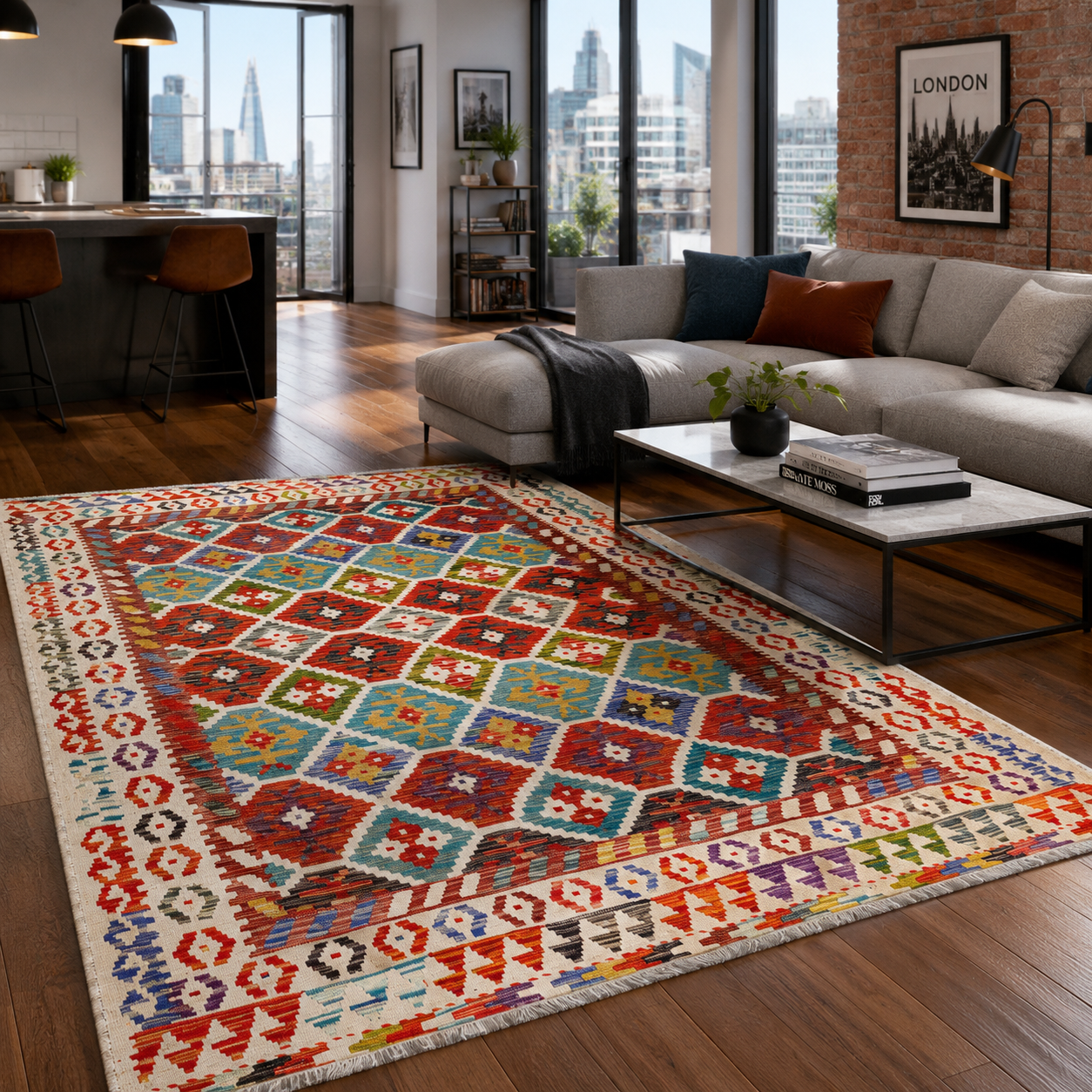 RW7141 washable chenille rug texture and pattern detail