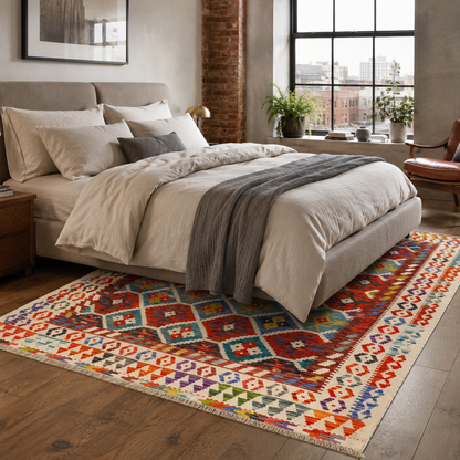 RW7141 washable chenille rug texture and pattern detail