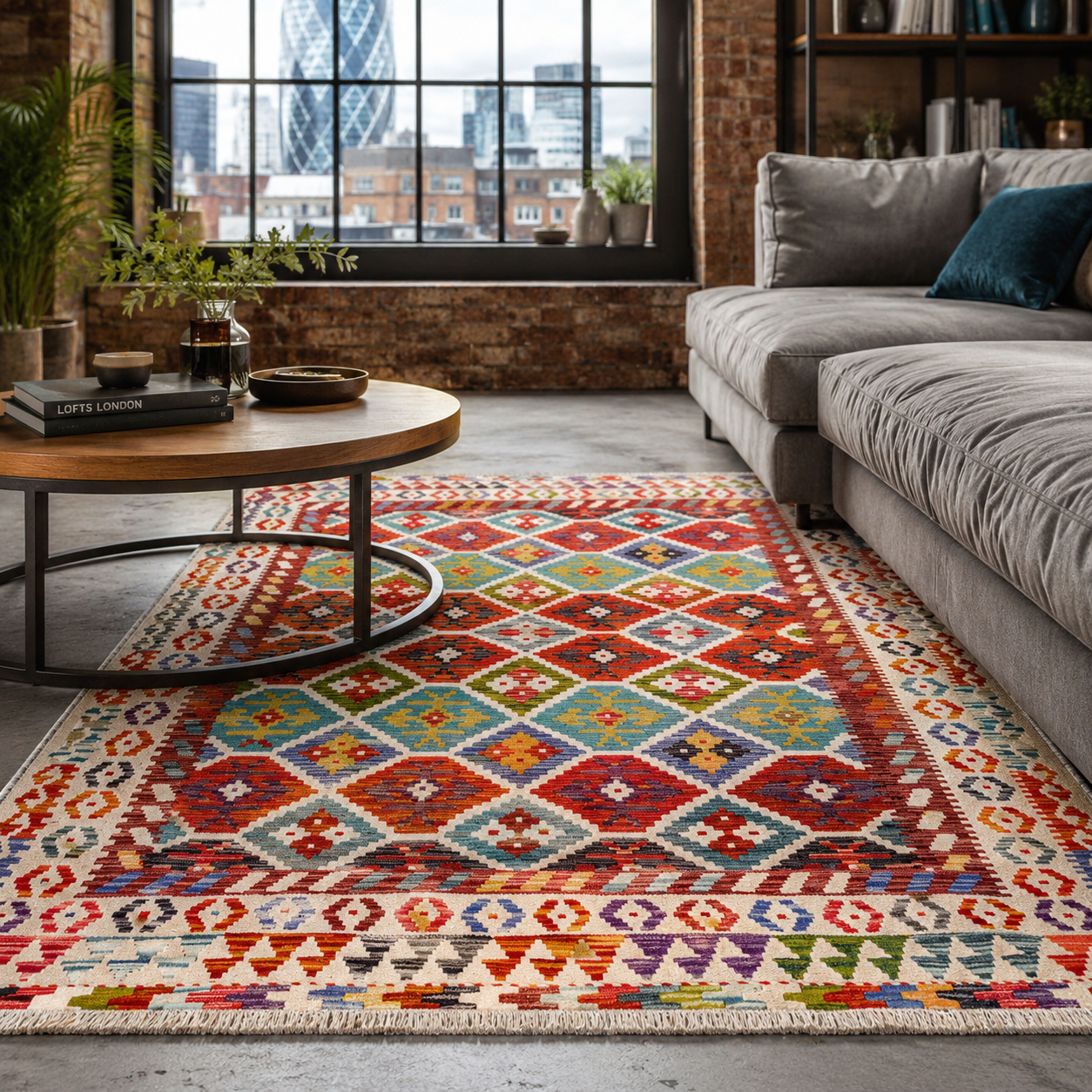 RW7141 washable chenille rug texture and pattern detail
