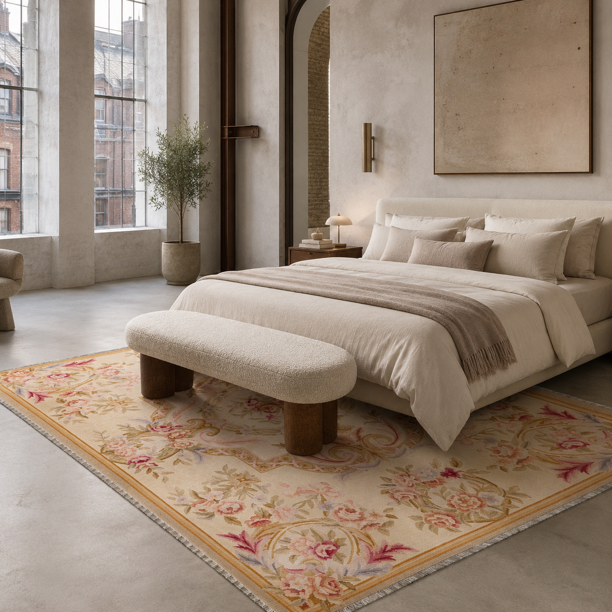 RW7142 washable chenille rug texture and pattern detail