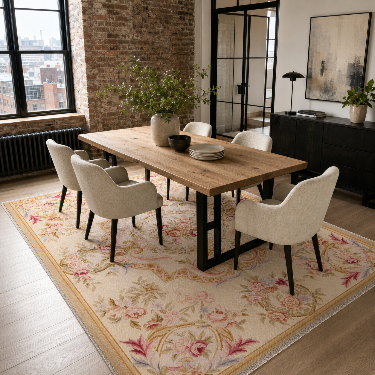 RW7142 washable chenille rug texture and pattern detail