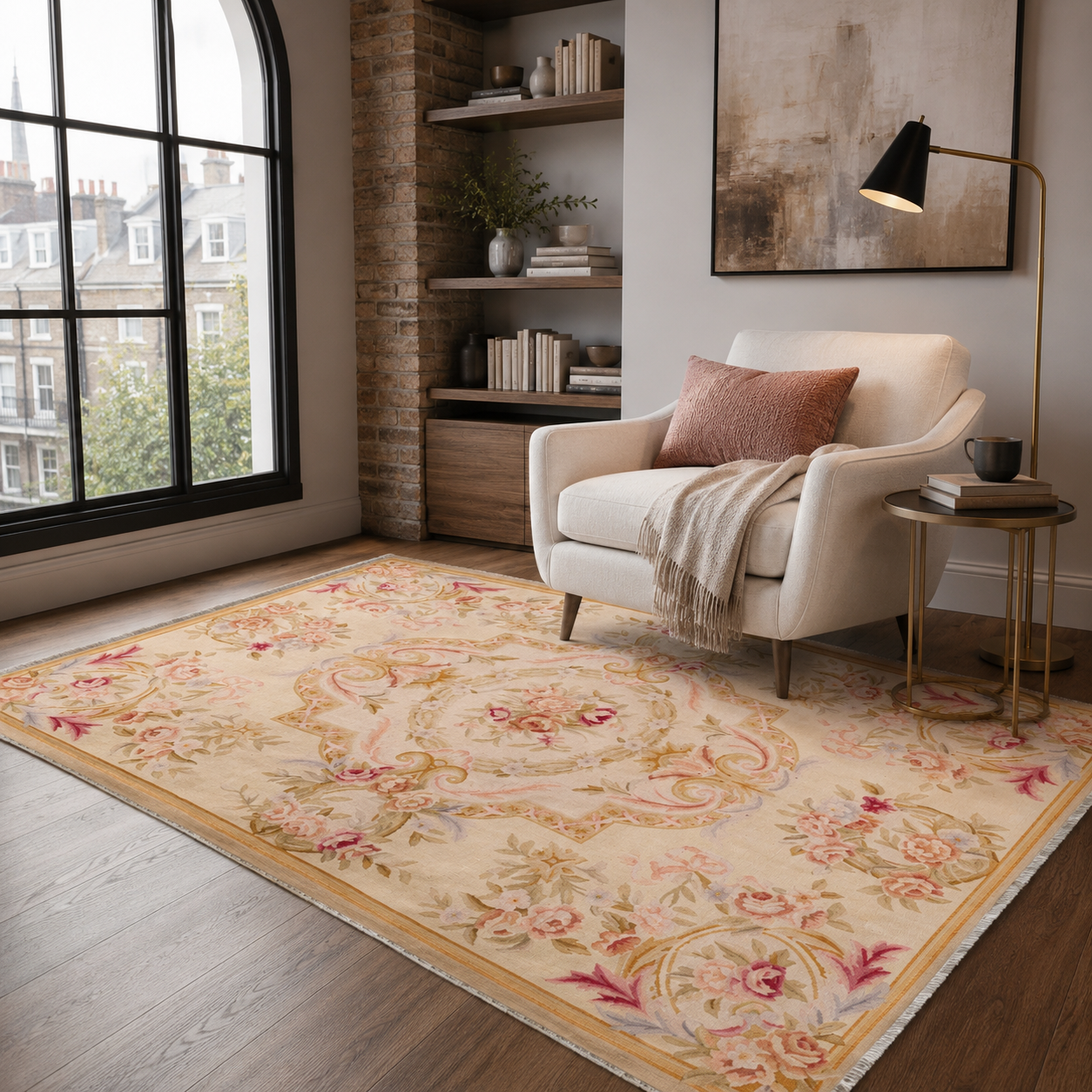 RW7142 washable chenille rug texture and pattern detail