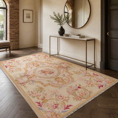 RW7142 washable chenille rug texture and pattern detail