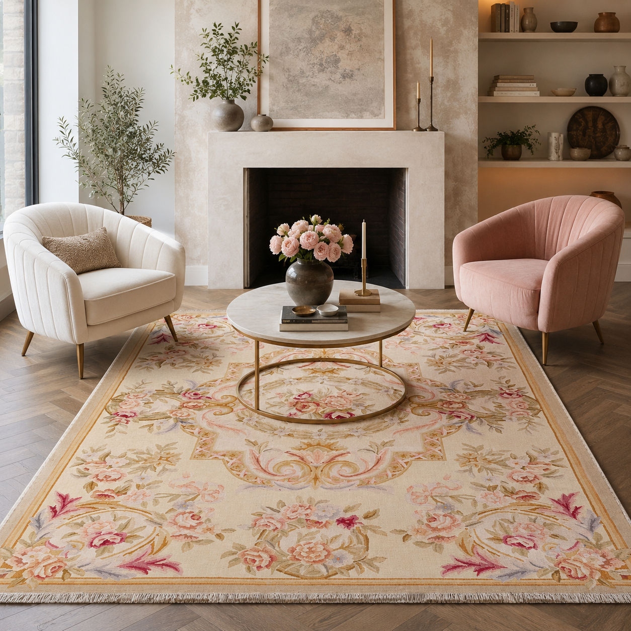 RW7142 washable chenille rug texture and pattern detail
