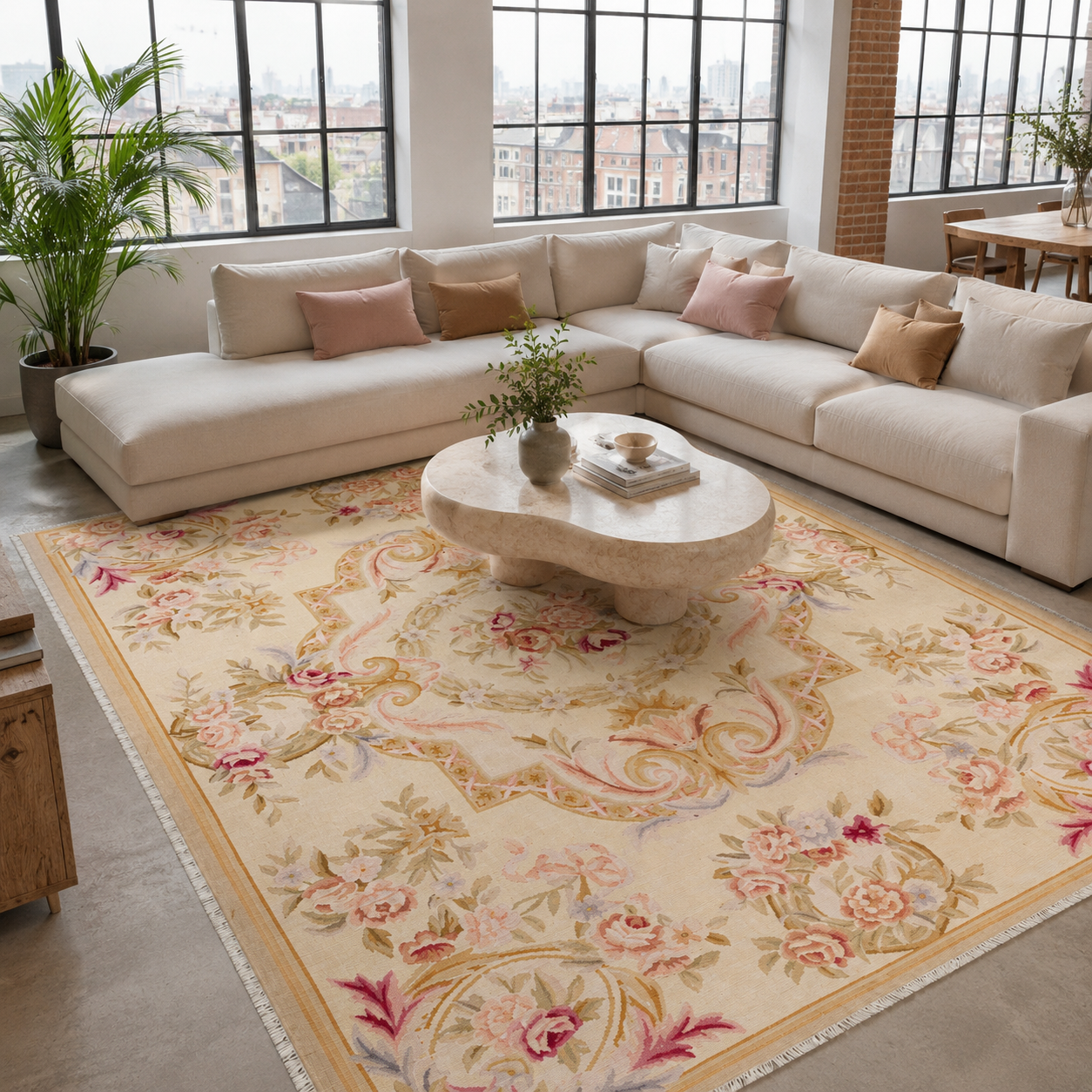 RW7142 washable chenille rug texture and pattern detail