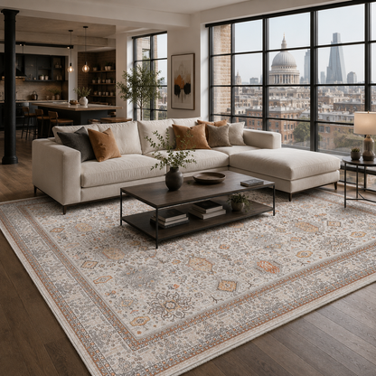 RW7144 washable chenille rug texture and pattern detail