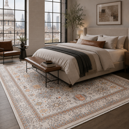 RW7144 washable chenille rug texture and pattern detail