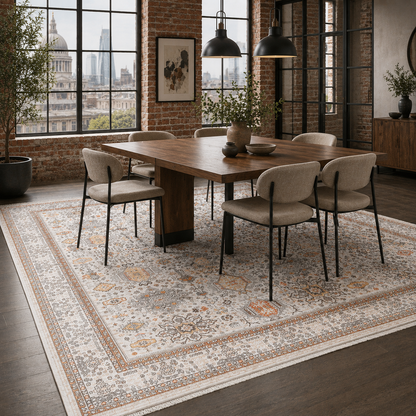 RW7144 washable chenille rug texture and pattern detail