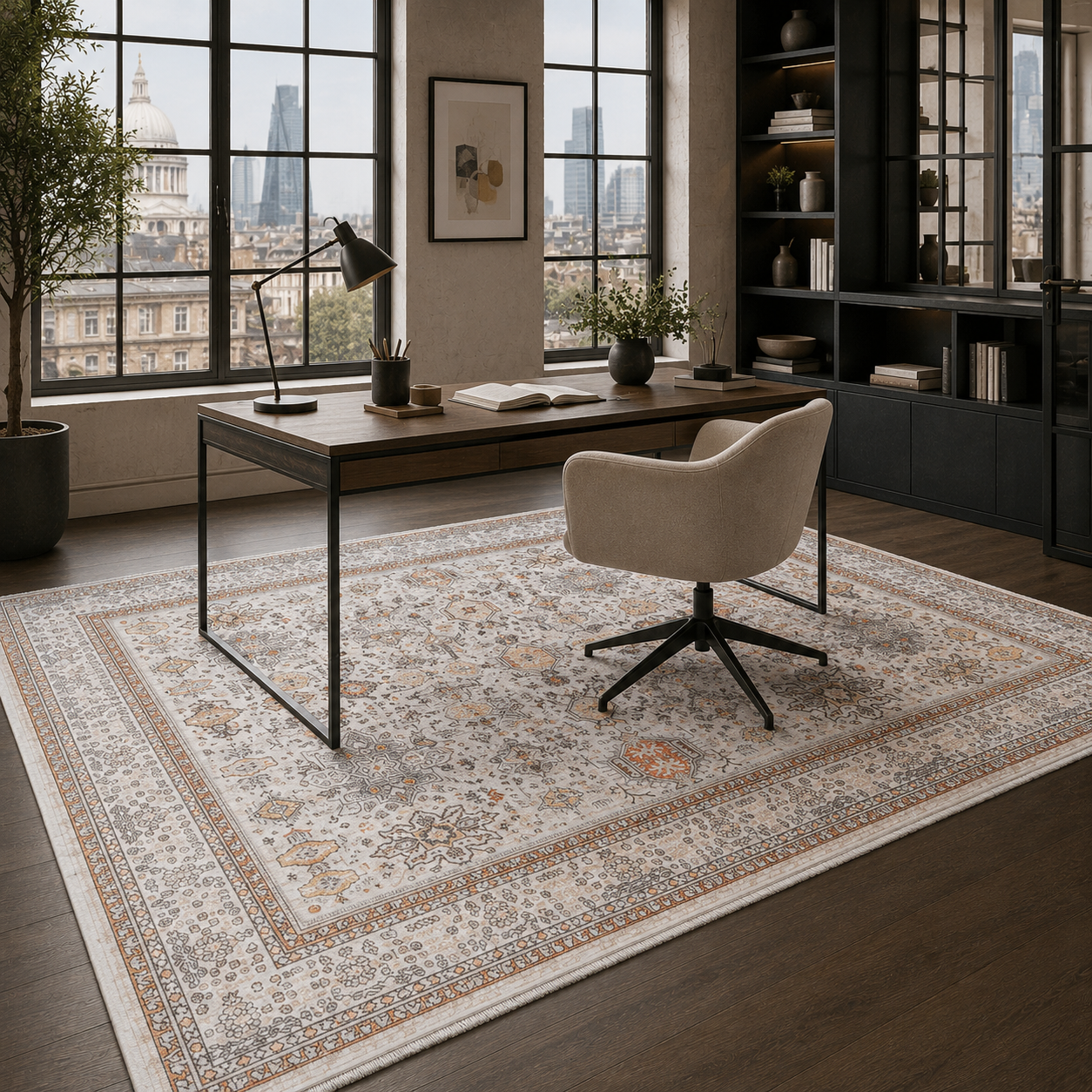 RW7144 washable chenille rug texture and pattern detail