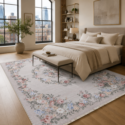 RW7145 washable chenille rug texture and pattern detail