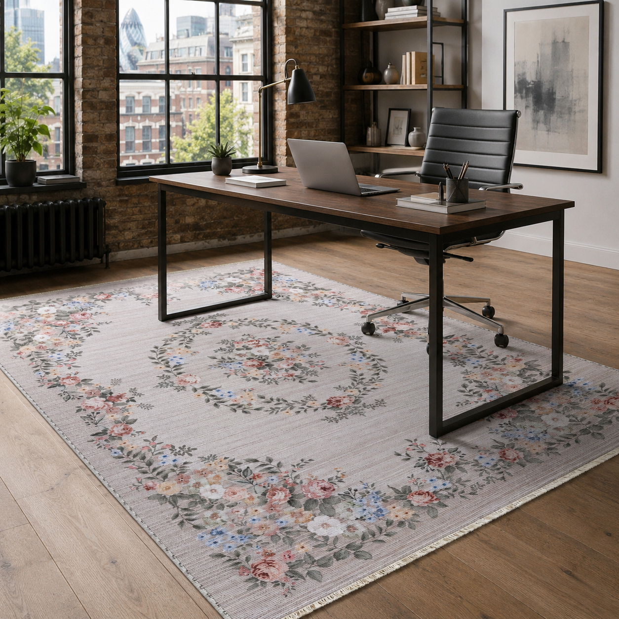 RW7145 washable chenille rug texture and pattern detail