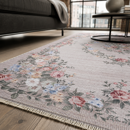 RW7145 washable chenille rug texture and pattern detail