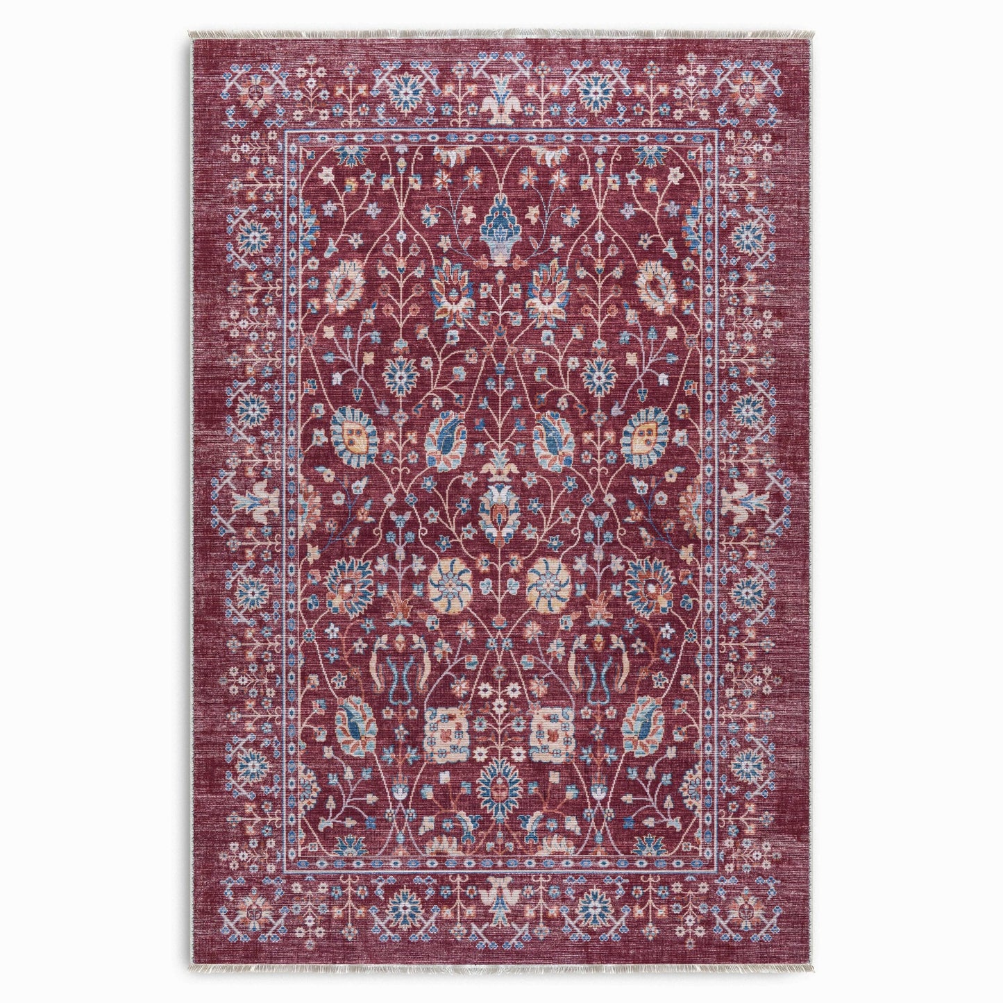 RW7146 washable chenille area rug viewed from above