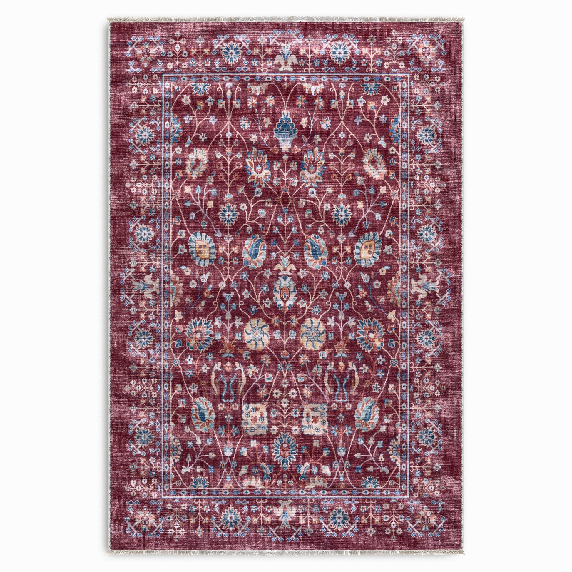 RW7146 washable chenille area rug viewed from above