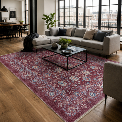 RW7146 washable chenille rug texture and pattern detail