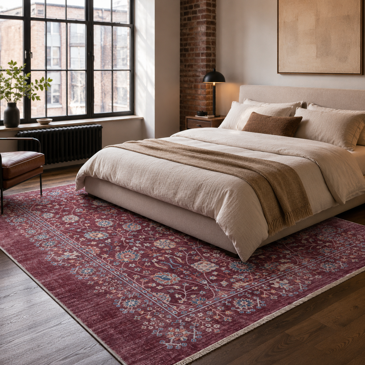 RW7146 washable chenille rug texture and pattern detail